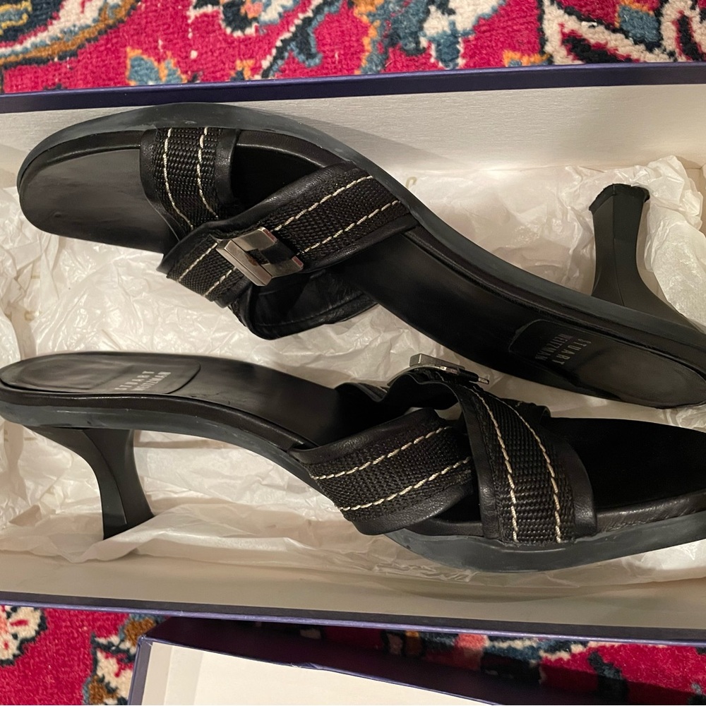 Stuart Weitzman Twistab black kappa r SS/04 sandals size 11